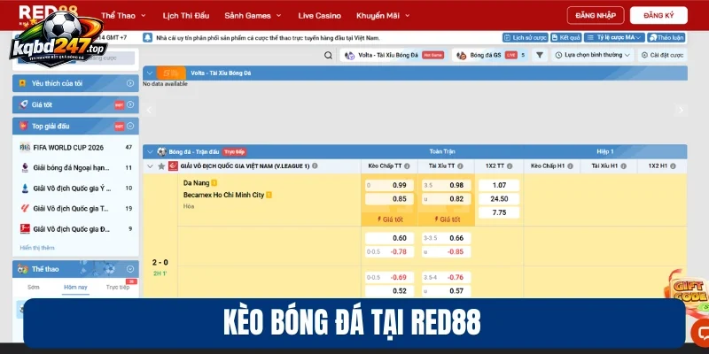 Kèo bóng đá tại Red88