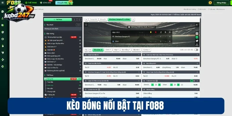 Kèo bóng nổi bật tại Fo88