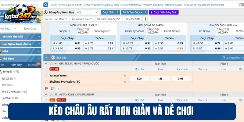 Kèo châu Âu rất đơn giản và dễ chơi