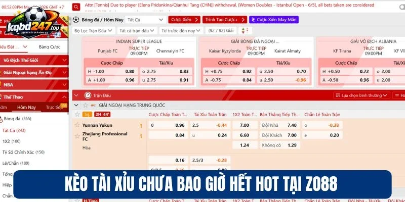 Kèo tài xỉu chưa bao giờ hết hot tại Zo88